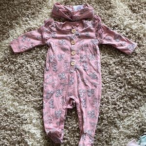 0-3 month Jessica Simpson onesie with matching headband set.